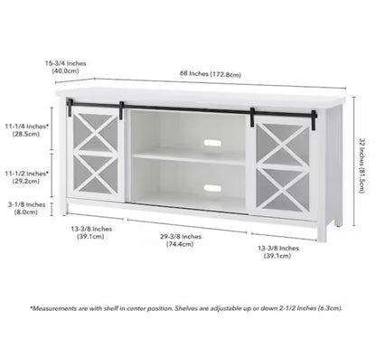 Clementine 68 in. White TV Stand Fits TV's up to 80 in.