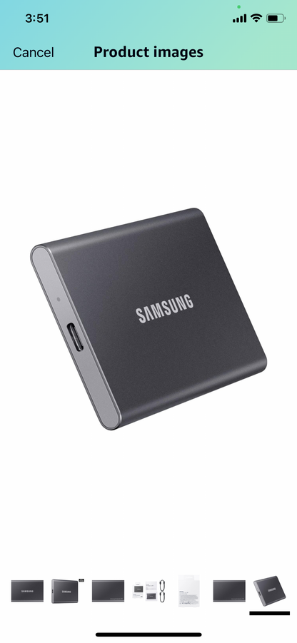 Samsung T7 Portable SSD - 2 TB - USB 3.2 Gen.2 Externe SSD Titan Gray (MU-PC2T0T/WW)