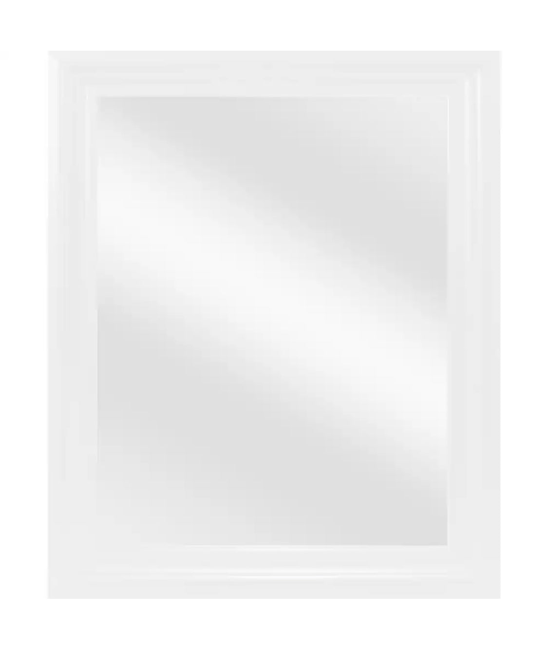 23.5 in. W x 28.5 in. H Rectangular PS Framed Wall Bathroom Vanity Mirror in White (Screws Not Included)-Glacier Bay