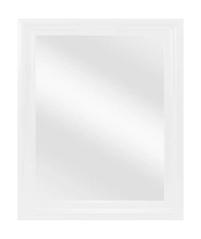 23.5 in. W x 28.5 in. H Rectangular PS Framed Wall Bathroom Vanity Mirror in White (Screws Not Included)-Glacier Bay