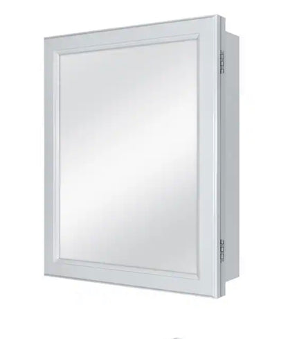 15.12 in. W x 19.25 in. H Rectangular Gray Framed Surface Mount or Recessed Medicine Cabinet with Mirror