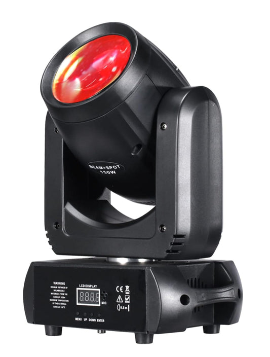 150W LED Moving Head Lights Beam Spot Wash GOBO 18 Face Roto Prism Super Bright Dj Disco Light Stage Light(150W Beam Moving Head Light)