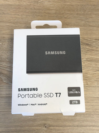 Samsung T7 Portable SSD - 2 TB - USB 3.2 Gen.2 Externe SSD Titan Gray (MU-PC2T0T/WW)