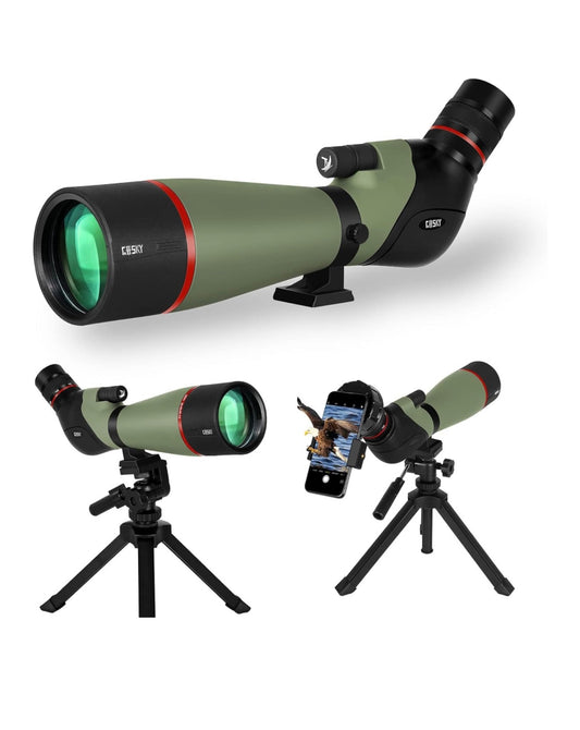 Gosky Newest 20-60X80 HD Dual Focusing Spotting Scope, BAK4 Prism 45 Degree Angled Eyepiece with Tripod, Smartphone Adapter, Scope for Bird Watching Target Shooting Hunting Wildlife Scenery
