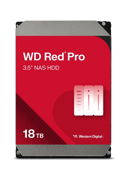 Western Digital 18TB WD Red Pro NAS Internal Hard Drive HDD - 7200 RPM, SATA 6 Gb/s, CMR, 256 MB Cache, 3.5"