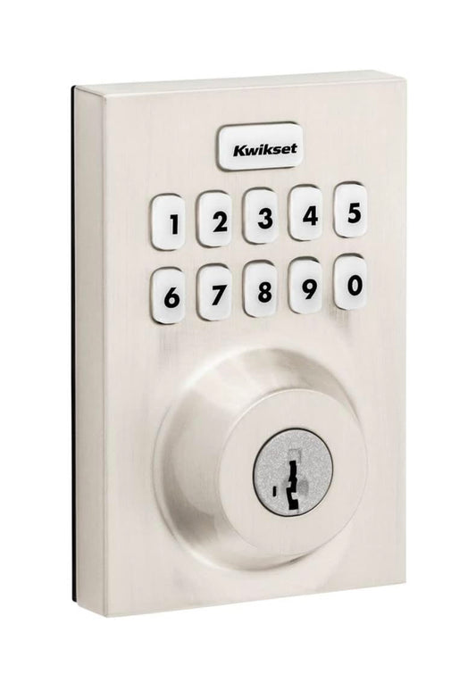 Kwikset Home Connect 620 Smart Lock Deadbolt with Z-Wave Technology, Works with Ring Alarm, Samsung Smartthings and More, Z-Wave Hub Required, Contemporary Design in Satin Nickel