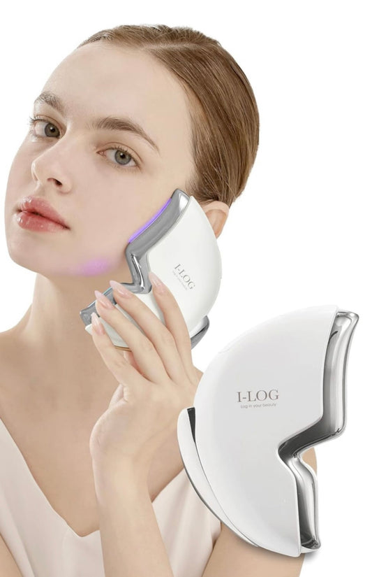 I-LOG Guasha-ro Face Sculpting Device Metal Gua Sha Facial Tools | Rejuvenating Face and Neck Massager Electric Lifting Galvanic Facial Machine | Age-Defying Gua Sha Electric Facelift Massager