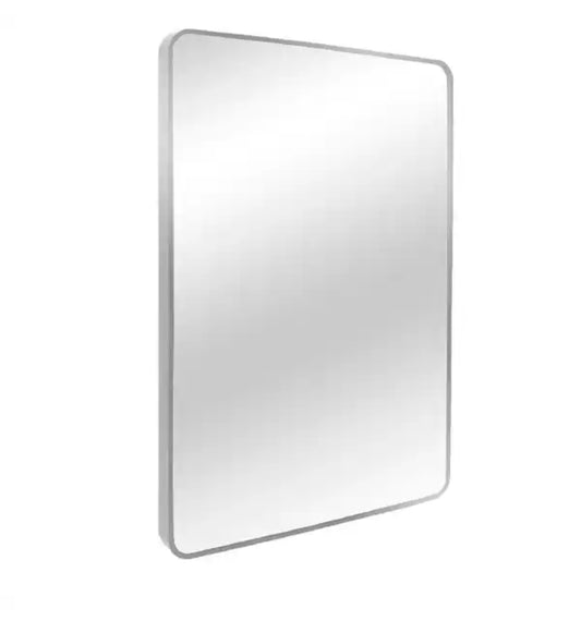 24 in. W x 30 in. H Rectangular Aluminum Frame Framed Wall Bathroom Vanity Mirror in Silver (Screws Not Included)- Home decorators collection