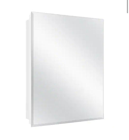 19-5/8 in. x 26 in. Rectangular Recessed or Surface Mount Beveled Frameless Medicine Cabinet with Mirror- Glacier Bay