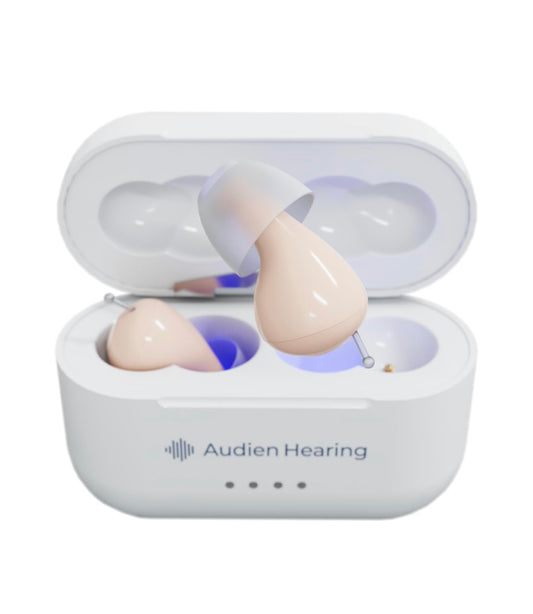 Audien ATOM PRO 2 Wireless Rechargeable OTC Hearing Aid, Premium Comfort Design and Nearly Invisible