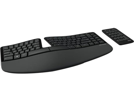 Microsoft Sculpt Ergonomic Keyboard for Business. Wireless , Comfortable, Ergonomic Keyboard with Split Design and Palm Rest. Separate Number Pad Included