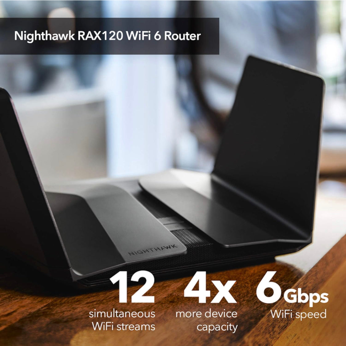 NETGEAR Nighthawk WiFi 6 Router (RAX120) 12-Stream Dual-Band Gigabit Router, AX6000 Wireless Speed (Up to 6 Gbps), Coverage Up to 3,500 sq.ft. and 30 Devices