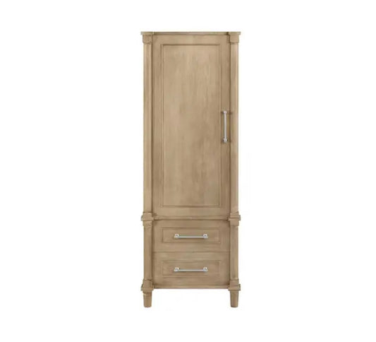 Aberdeen 21 in. W x 14 in. D x 60 in. H Antique Oak Freestanding Linen Cabinet