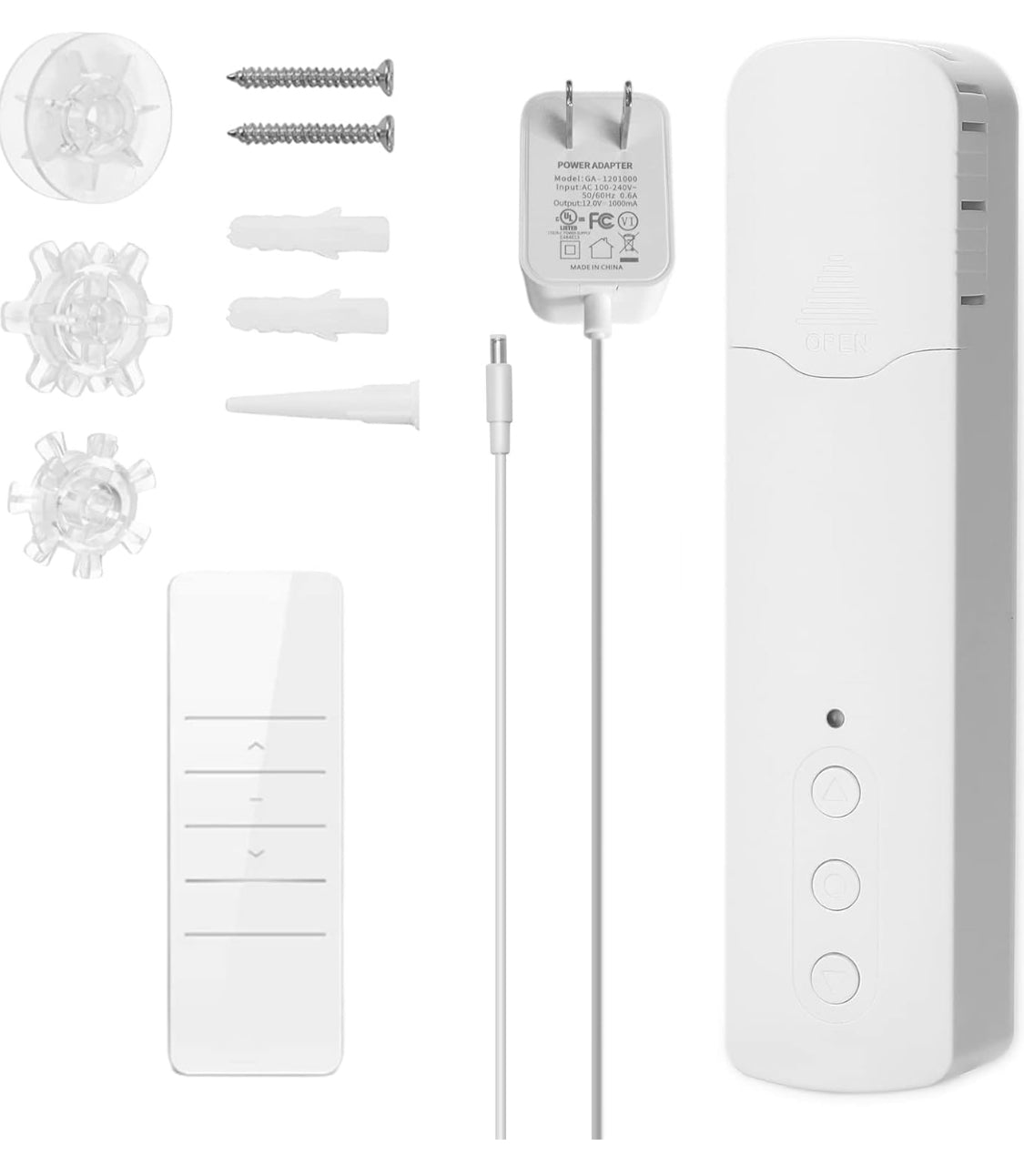 Quoya Smart Rechargeable Drawbead Shutter Curtain Motor，Blinds Motor with APP Control Compatible with Alexa Google Home (WiFi Version - Adapter Powered)