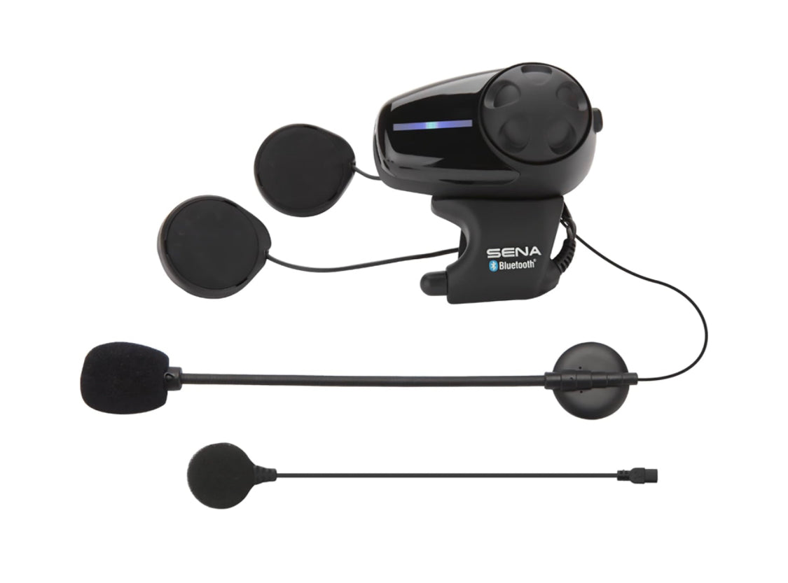 Sena Motorcycle Bluetooth Headset / Intercom with Universal Microphone Kit (Single) , Black