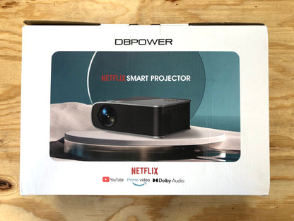 Smart Projector with 5G WiFi and Bluetooth, DBPOWER Native 1080p Projector Built-in Netflix, Youtube, Prime Video, Hulu, Disney+ Apps, 500ANSI Movie Projector with Dolby