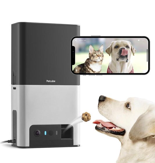 Petcube Bites 2 Wi-Fi Pet Camera with Treat Dispenser & Alexa Built-in, for Dogs and Cats.