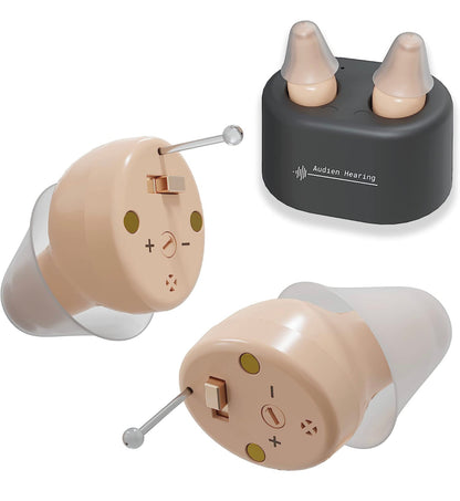 Audien ATOM Rechargeable Hearing Amplifier to Aid and Assist Hearing, Premium Comfort Design and Nearly Invisible