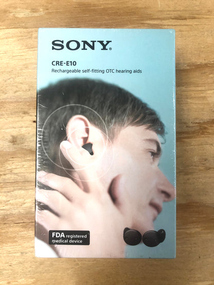 Sony Self-Fitting OTC Hearing Aids for Mild to Moderate Hearing Loss, Prescription-Grade Sound Quality, Comfortable Earbud Design, Bluetooth Enabled for iOS, and Rechargeable Battery, Black