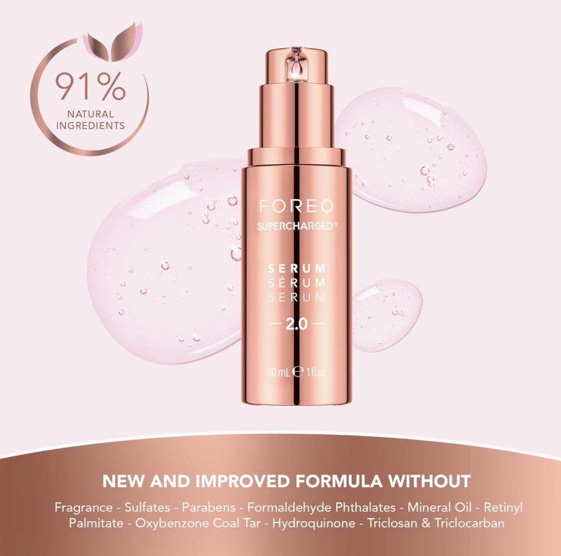 FOREO SUPERCHARGED SERUM 2.0 - Microcurrent Conductive Gel - Hyaluronic Acid Serum for Face - Squalane - Rejuvenating & Hydration - Vegan & Cruelty-free - All Skin Types - 1 fl.oz