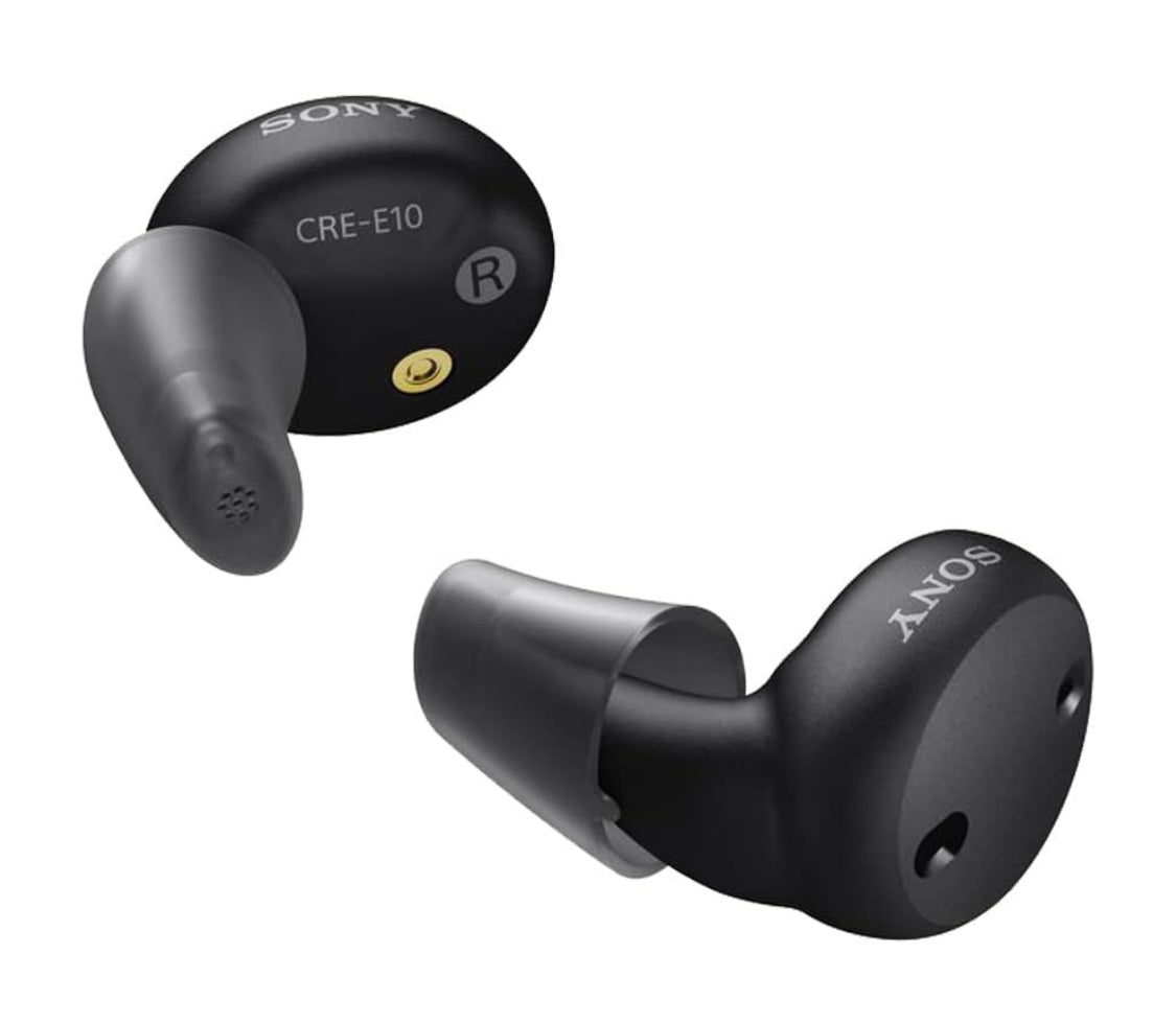 Sony Self-Fitting OTC Hearing Aids for Mild to Moderate Hearing Loss, Prescription-Grade Sound Quality, Comfortable Earbud Design, Bluetooth Enabled for iOS, and Rechargeable Battery, Black