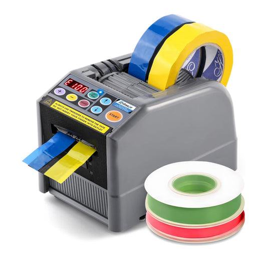 Frifreego Automatic Tape Dispenser, Electric Ribbon Cutting Machine, Upgraded Silicone Wheel for 6-60mm Width Tape/Ribbon, Max. Cutting Length 999mm, 110V