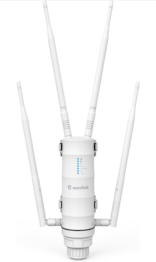 WAVLINK AC1200 Outdoor Wireless High Power Weatherproof WiFi Long Range Extender/Access Point/Router with Passive POE,Dual Band 2.4+5G Repeater,Gigabit Port, No WiFi Dead Zones for Working from Home