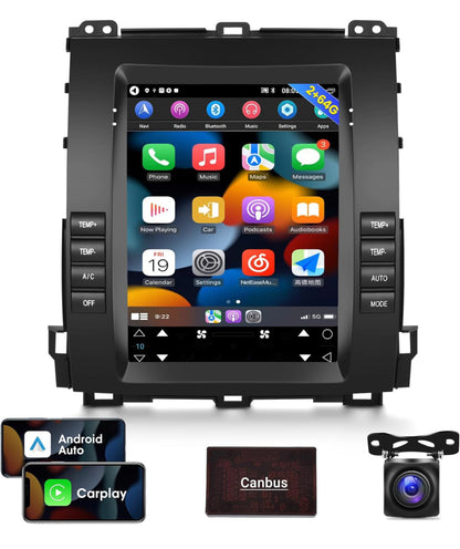 Vertical Radio for Toyota Prado Lexus, [2G+64G] 9.7 inch Android 13 Touch Screen Car Stereo, Apple Carplay/Android Auto/Hi-Fi/1080P/SWC/Bluetooth +AHD Backup Camera+MIC