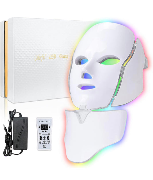 Blue Red Light Therapy Mask for Face, 7 Colors LED Face Mask Light Therapy, Led Face Mask Light Therapy At Home