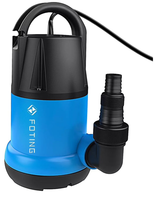 FOTING Sump Pump Submersible 1HP Clean/Dirty Water Pump, 3960 GPH Portable Utility Pump for Swimming Pool Garden Pond Basement with 25ft Long Power Cord