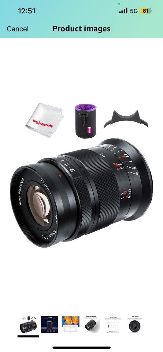 7artisans 60mm F2.8 II V2.0 APS-C Format Macro Lens, Compatible with Sony E-Mount Cameras